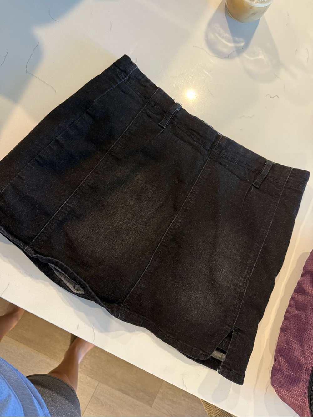 Black Women's Denim Mini Skort